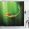 Ambesonne Mermaid Shower Curtain, Girl Fish Tail Swimming in The Deep Sea Fantasy World Art Print, Cloth Fabric Bathroom Decor Set with Hooks, 69" W x 84" L, Dark Green Ginger Green